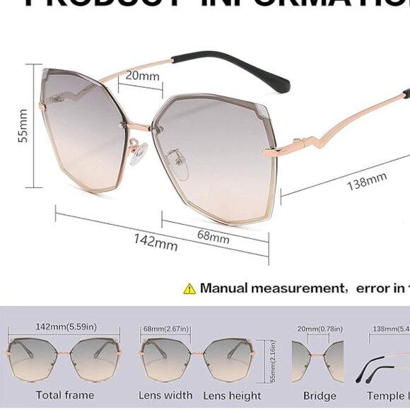 Geometric hexagon design sunglasses - Picture 4 of 6